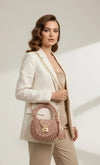 Premium metallic light pink oreo bag