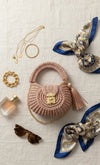 Premium metallic light pink oreo bag
