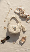 Premium metallic milky white oreo bag