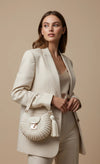 Premium metallic milky white oreo bag
