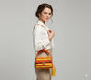 Yellow orange premium cotton clutch
