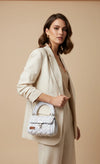 White Premium Metallic clutch bag