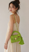 lime green metallic marshmallow bag