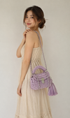 lavender marshmallow metallic bag