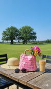 Cotton bag with premium sequins n wooden handle