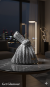 Japanese Knot Metallic Silver bag