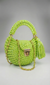 Metallic lime green oreo bag