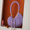 purple metallic shell bag