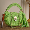 Metallic lime green oreo bag