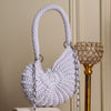 pure white metallic shell bag