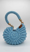Premium metallic blue mermaid shell bag