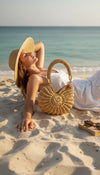 Premium metallic caramel mermaid shell bag