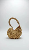 Premium metallic caramel mermaid shell bag