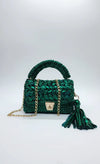 Premium metallic emerald green clutch