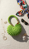 Premium metallic green mermaid shell bag