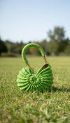 Premium metallic green mermaid shell bag