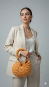 Premium metallic peach mermaid shell bag