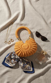 Premium metallic peach mermaid shell bag
