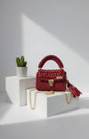 Premium metallic ruby clutch