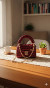 Premium metallic ruby clutch
