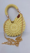 Premium metallic lemon yellow mermaid shell bag