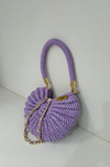 purple metallic shell bag