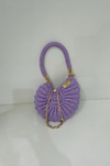 purple metallic shell bag
