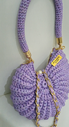 purple metallic shell bag