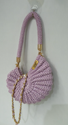 lavender metallic shell bag