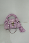 lavender marshmallow metallic bag