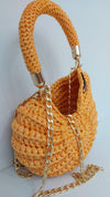 Premium metallic orange mermaid shell bag
