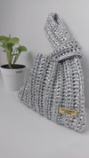 Japanese Knot Metallic Silver bag