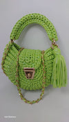 Metallic lime green oreo bag