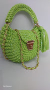 Metallic lime green oreo bag