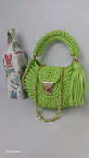 Metallic lime green oreo bag