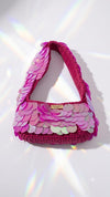 pink Sequin Crochet Shoulder Bag