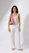 pink Sequin Crochet Shoulder Bag