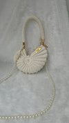 pearl white  metallic shell bag