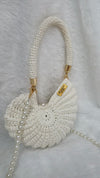 pearl white  metallic shell bag