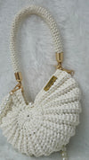 pearl white  metallic shell bag