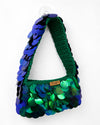 green sequins shoulder bag