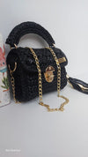 premium metallic black marshmallow bag