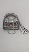 premium dual colour metallic silver copper marshmallow bag