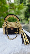 premium metallic black golden cotton marshmallow bag
