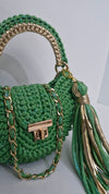 green gold metallic oreo bag