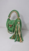 green gold metallic oreo bag
