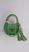 green gold metallic oreo bag