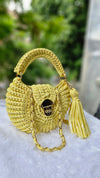metallic yellow oreo bag
