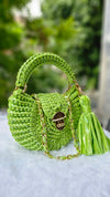 Metallic light green oreo bag