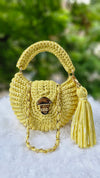 metallic yellow oreo bag